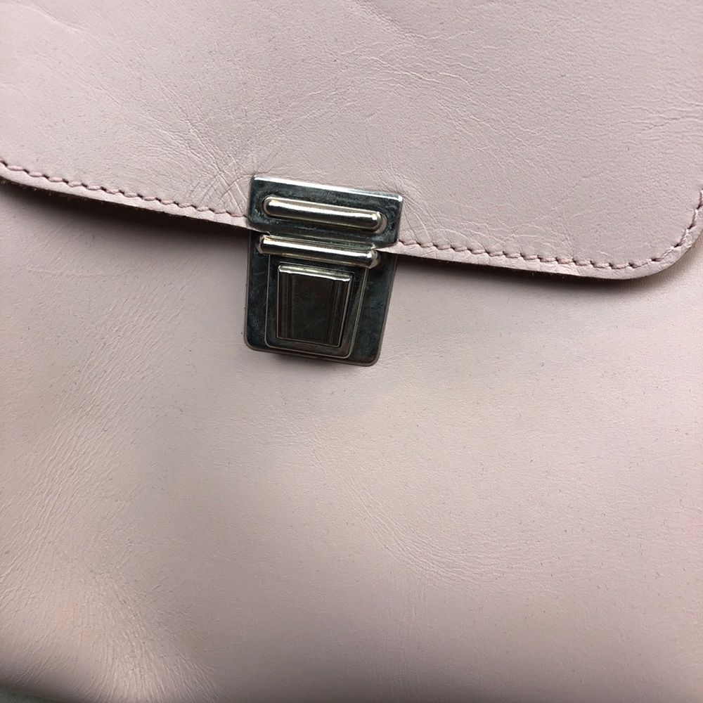 Blush Square Structured Leather Mini Backpack - image 5